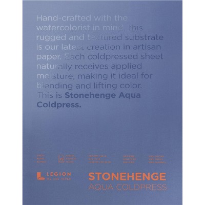 Stonehenge Aqua Block Coldpress Pad 9"X12" 15 Sheets/Pkg-White 140lb