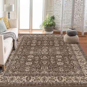 Fulvari Vintage Floral Rugs,Washable Area Rugs, Low Pile Non Shedding Stain Resistant Rugs for Bedroom Dining Room Home Office Department - 1 of 4