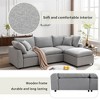 Convertible Sectional Sofa, 4 Seat L-Shaped Couch With Reversible Chaise, Sloped Armrest, Modern Upholstered Sofa For Living Room Apartment - 4 of 4