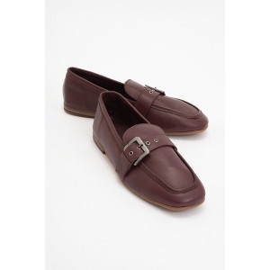 Clarion - Burgundy Brown Leather Loafers (Women) | Forever & Always Shoes - 1 of 4