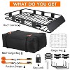 Heavy Duty Universal Roof Rack Cargo Basket 64"x39" - Rooftop Rack Cargo Carrier Universal with Cargo Bag,Cargo Net,Ratchet Strap - 3 of 4