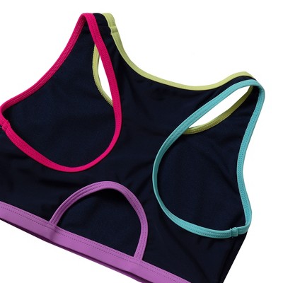 Lands' End Kids Chlorine Resistant Contrast Racer Back Bikini Top - Small - Deep Sea Navy — фото 2
