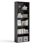 Costway 5-Shelf Storage Bookcase Modern Multi-Functional Display Cabinet Furniture Black
