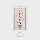 Vertical Rotating Valentine's Day Tabletop 'Loves Me/Loves Me A Lot' Sign - Spritz™