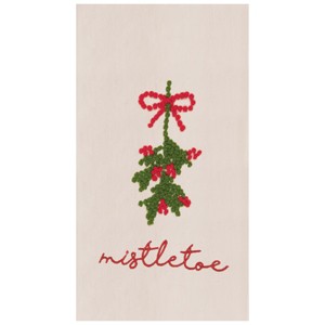 C&F Home Mistletoe Berries French Knot Cotton Embroidered Flour Sack Kitchen Towel - 1 of 4
