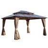 Erommy 12 x 14 FT Hardtop Gazebo, Outdoor Gazebo with Polycarbonate Double Canopy, Aluminum Gazebo for Patios - 2 of 4