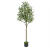 Olive Tree Artificial, Faux Olive Tree with Pot, Fake Tall Plant Indoor Outdoor with Natural Wood Trunk & Lifelike Fruits for Home Office Living Room - 2 of 4