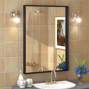 Apmir High-Strength Tempered Glass and Aluminum Alloy Framed French Cleat Mounted Wall Decor Bathroom Vanity Mirror with 5-Year Warranty - 1 of 4