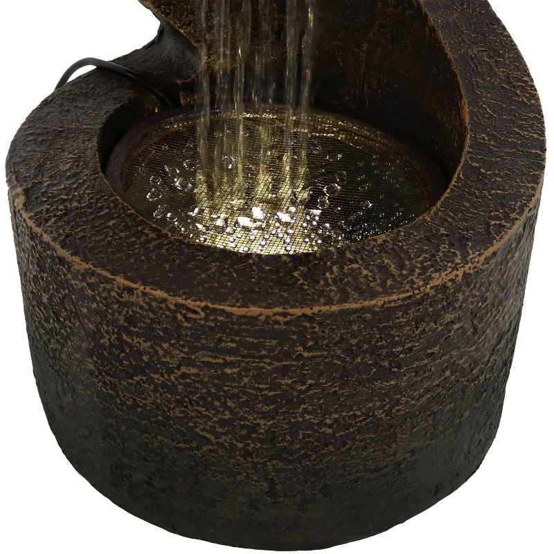 Sunnydaze Indoor Contemporary Decorative Polyresin Winding Showers Tabletop Water Fountain with LED Lights - 13", 6 of 15