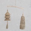 Storied Home 31.5 Inches Wood and Hand-Woven Seagrass and Rattan Wall Hanging, Natural - 2 of 3