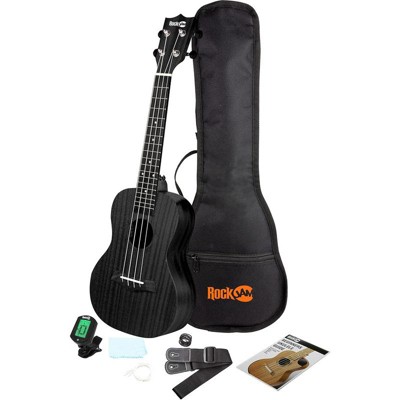 RockJam Soprano Ukulele Kit UK1-BK-V Black