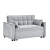 TiranisuBest Grey 3-in-1 Sectional Sofa Bed with Pull-Out Function, Adjustable Backrest, and Side Pocket, Ideal for Compact Spaces - 4 of 4