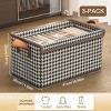 Racxily 3 Pack Fabric Storage Bins with Lids, Wardrobe Storage Organiser, Stackable Storage Bin, Foldable Storage Baskets with Handle - 2 of 4
