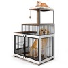 Dog Crate Furniture with Stairs, Wooden Dog Kennel Indoor with Double Doors, Furniture Style Dog Crate, Heavy Duty Dog Cage for Small/Medium Dogs - 3 of 4