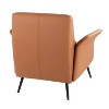 LumiSource Petal Accent Chair Black Metal/Camel PU - 3 of 4