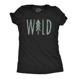 Womens Wild T shirt Cute Vacation Adventure Camping Hiking Vintage Graphic Tee - Crazy Dog Women's T Shirt - 1 of 4
