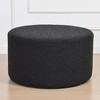 KINWELL Round Upholstered Pouf Ottoman Footrest - 4 of 4