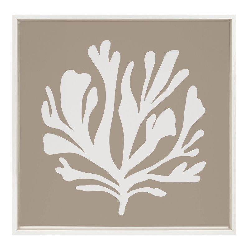 22&#34; x 22&#34; Sylvie Sophisticated Neutral Coral Tan Canvas by Creative Bunch White - Kate &#38; Laurel All Things Decor, 3 of 8