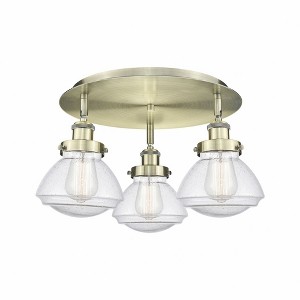 Olean - 3 Light Flush Mount In Art Deco Style-8 Inches Tall and 18.25 Inches Wide - 1 of 1
