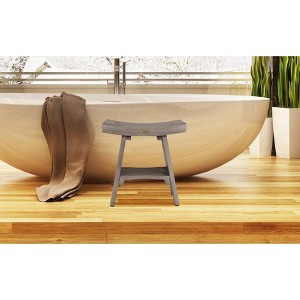 18" Serenity GR10 Wide Teak Wood Shower Bench with Shelf - CoastalVogue: Rectangle, Non-Upholstered, 250lb Capacity - 1 of 4