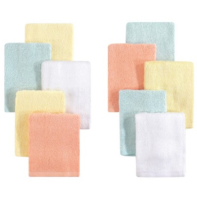 Little Treasure Baby Unisex Rayon from Bamboo Luxurious Washcloths, Yellow Peach 10-Pack, One Size