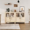 Garvee Sideboard Buffet Cabinet with 2 Glass Doors Compact Wood Grain Storage for Kitchen Dining - 4 of 4