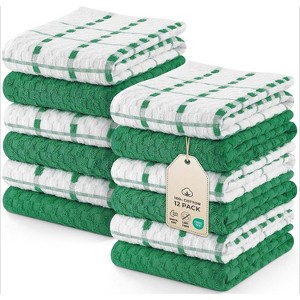 12-Pack Kitchen Towels, Ring Spun Cotton Super Soft and Absorbent Linen Dish and Tea Towels, 15x25 Inches - 1 of 4