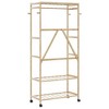vidaXL Coat Rack with Shelves and Wheels 90 x 40 x 189.5 cm in Bamboo - 3 of 4