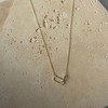 Adornia 14k Gold Plated Pave CZ Links Necklace - 3 of 4