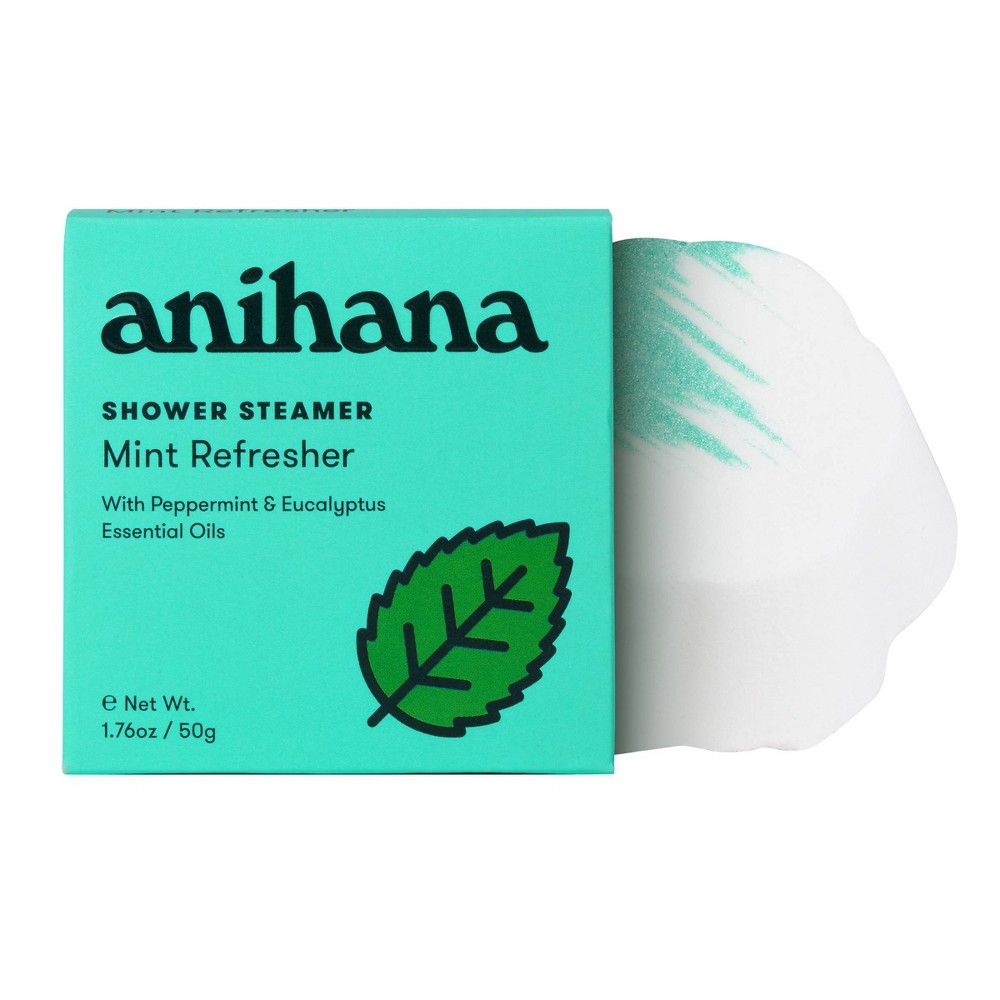 anihana Aromatherapy Essential Oil Mint Refresher Peppermint and Eucalyptus Shower Steamer - 1.76oz: Paraben-Free, Phthalate-Free, Soothing, Box