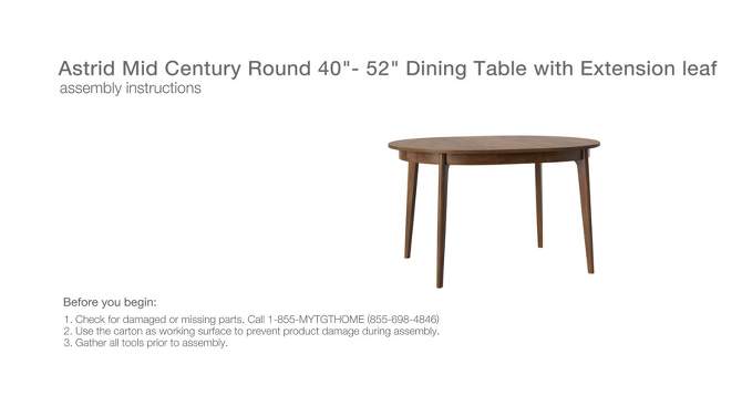 Astrid Mid-Century Round Extendable Dining Table - Threshold™, 2 of 17, play video
