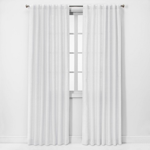 54x84 Light Filtering Textured Weave Window Curtain Panel Off White -  Threshold™