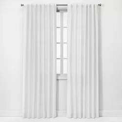 1pc 54"x95" Light Filtering Linen Window Curtain Panel White - Threshold™