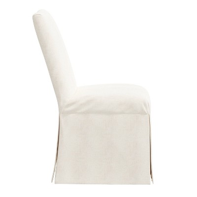 Zuma White Textured Linen Upholstered Parsons Side Chair