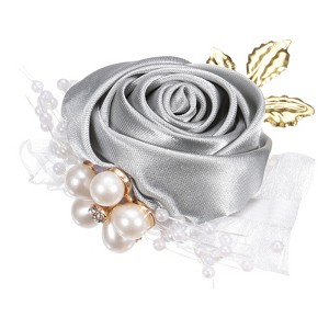 Unique Bargains Decorative Wedding Prom Party Artificial Rose Wrist Corsages 2.76" - 1 of 3
