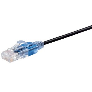 Monoprice Cat6A Patch Ethernet Cable 6 Inches Black, UTP, 30AWG, 10G, Pure Bare Copper, Snagless RJ45, For Computer Network Cable, LAN, Modem, Router - 1 of 4