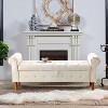 CAVINAS Linen Storage Ottoman Bench with Tufted Buttons and Rolled Arms,Upholstered Storage Ottoman,Storage Benches for Living Room,Bedroom - 2 of 4