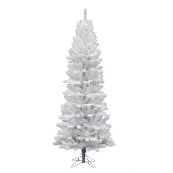 Vickerman White Salem Pencil Pine Artificial Christmas Tree