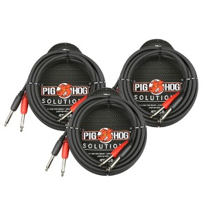 Pig Hog Dual 1/4" Mono (Male) Cable, 10 ft PD-21410 - 3 Units - 1 of 2