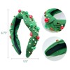 Wrapables Wide Knotted Headbands, Top Knot Headbands for Women and Girls, Holiday Green - 3 of 4