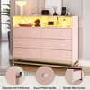 6 Drawer Double Dresser with Power Outlet and LED Light - 3 of 4