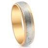Pompeii3 Platinum & 14k Yellow Gold Two Tone 6MM Brushed Ring Mens Wedding Band - 3 of 4