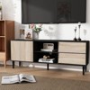 Hotraffy TV Stand up to 70+ inch, Mid Century Modern Entertainment Center with 2 Drawers - 3 of 4