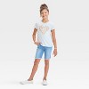 Girls' Short Sleeve Shell Heart Graphic T-Shirt - Cat & Jack™ Cream - 4 of 4