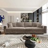 102.4 Inch Convertible Lounge Sofa with 3 Ottomans, 4-Seat Cloud Couch with Cushions, Corduroy Lounge Sofa with Wood Frame-Coolbibila - 3 of 4