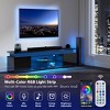 Skyzoo Modern TV Stand for 50/55/65/75/85" inches TV with LED Lights Power Outlet Entertainment Center Media Console for Living Room,Black - 4 of 4