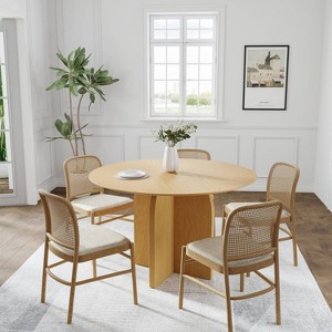 Dovelina Round Dining Table Cross Arched Legs Kitchen Table - 1 of 4