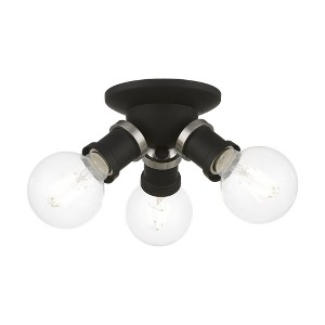 Livex Lighting Lansdale 3 - Light Flush Mount in  Black/Brushed Nickel - 1 of 3