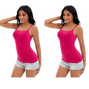 INSPIRE CHIC 2 Pcs Women's Adjustable Straps Cami Tummy Control Slimming No Trace Shapewear Camisole - 1 of 4