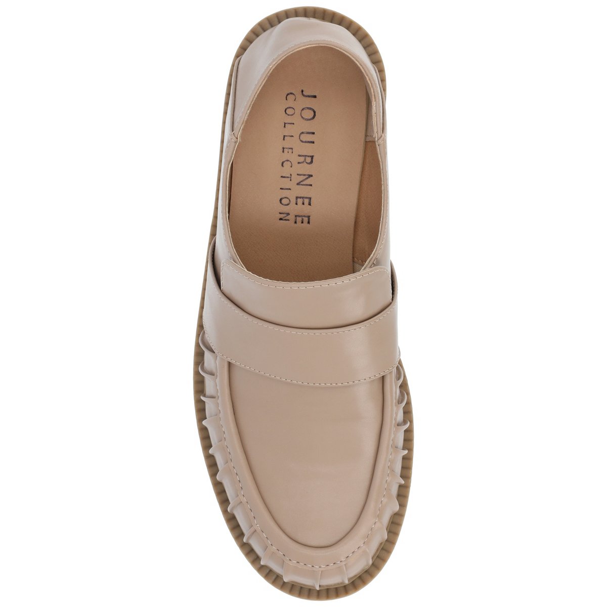 Женские туфли Journee Collection Women's Lakenn Slip On Crash Back Loafer Flats, 7 Taupe — фото 4